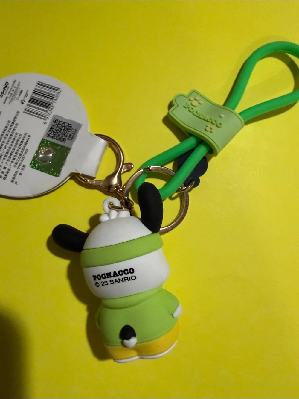 Sanrio Pochacco Green Silicone Keychain Charm